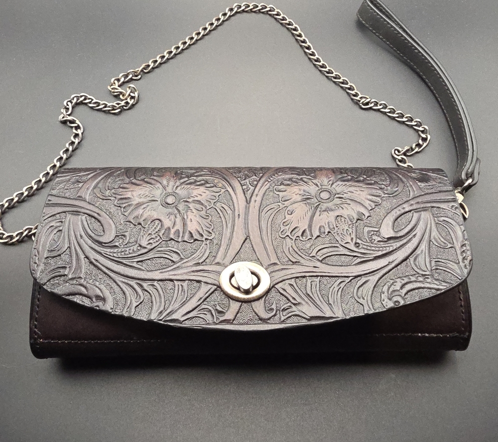 Montana West Clutch/Wristlet/Shoulder Bag Tooled Leather